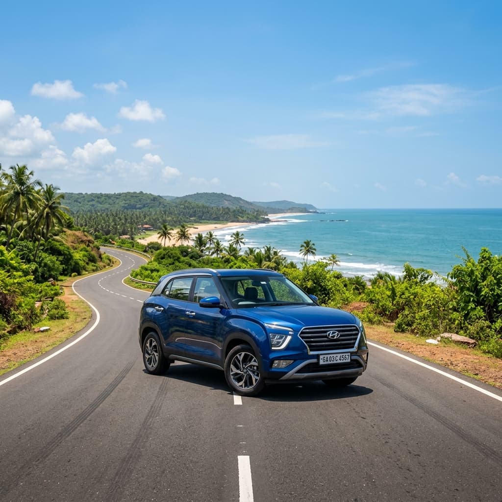 Hyundai Creta (Auto + Sunroof) self drive rental in Goa